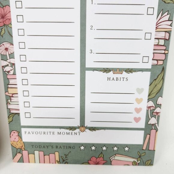 Reflections Daily Planner Notepad By Bluelyboo  8.5" x 5.5"  Green & Pink Floral - Picture 4 of 8